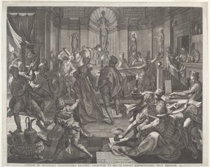 Ein Lusthaus von Jan Sadeler I, after Joos van Winghe