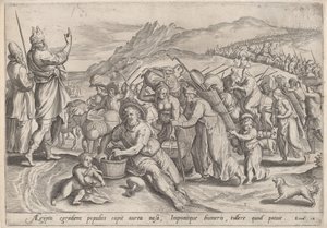 Der Auszug aus Ägypten von Jan Sadeler I, after Maarten van Cleef