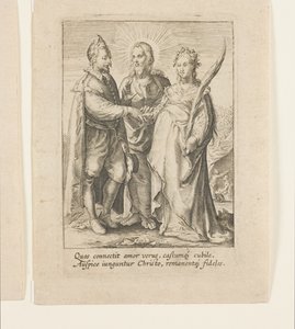 Eine Ehe, die allein auf reiner und keuscher Liebe gegründet ist, die von Christus gesegnet wird von Jan Saenredam
