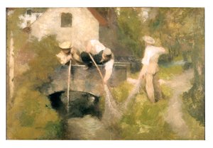 Baggerarbeiten in der Woluwe von Jan Stobbaerts
