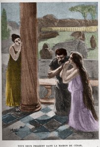 Beide beteten im Haus von Cesar (Kapitel VIII) Illustration von JAN STYKA (1858-1925) für Henryk Sienkiewiczs Roman „Quo Vadis“