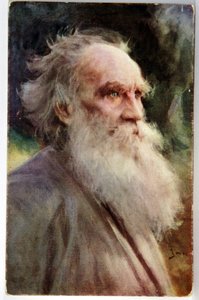 Literatur. Der russische Schriftsteller Leo Tolstoi. Postkarte von Jan Styka, Frankreich, ca. 1910 (Postkarte)