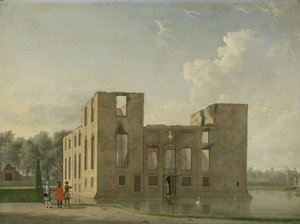 Rückansicht von Schloss Berckenrode in Heemstede nach dem Brand