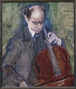 Pablo Casals (1876-1973) spielt Cello. Gemälde von Jan Toorop (1858-1928)