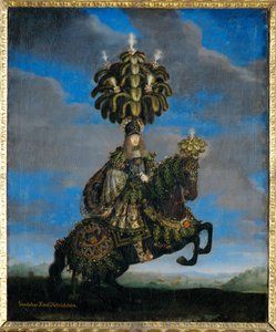 Gundakar, Fürst Dietrichstein in einem Kostüm für ein "Pferdeballett", aufgeführt zu Ehren der Ankunft der Infantin Margarita Teresa, Braut von Kaiser Leopold I.