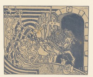 Katalogumschlag mit Ritter zu Pferd von Jan Toorop