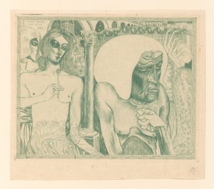 Alte Frau umgeben von jungen Frauen von Jan Toorop