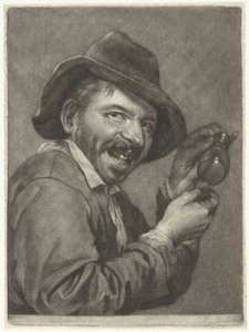 Mann mit einem leeren Glas (der Geschmack)