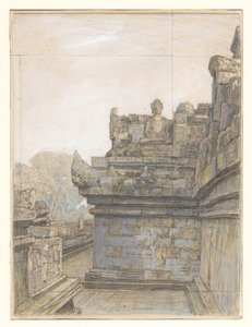 Ansicht einer der Terrassen des Borobudur von Jan Veth