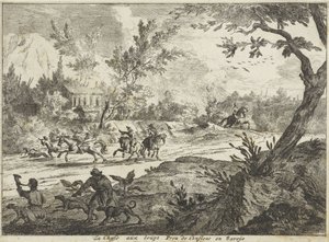 Wolfsjagd bei Conflans, Savoie von Jan Vincentsz. van der Vinne