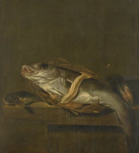 Stillleben mit einem Schellfisch und Knurrhahn von Jan Vonck
