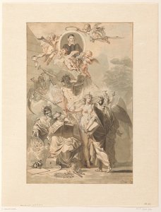Frontispiz-Entwurf für Edward Simson, Chronicon Catholicon
