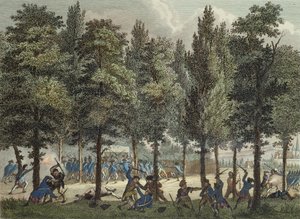 Die Marseillais auf den Champs-Elysees, 30. Juni 1792, graviert von Reinier Vinkeles und Daniel Vrydag