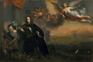 Allegorie auf Cornelis de Witt (1623-1672) als Anstifter des Sieges bei Chatham 1667