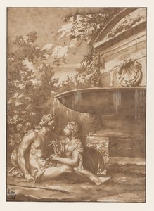 Idylle bei einem Brunnen von Jan de Bisschop