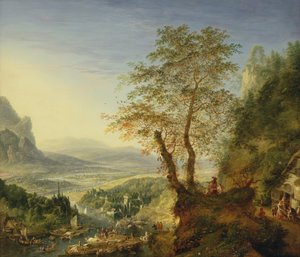 Eine Capriccio-Flusslandschaft, ca. 1700 von Jan the Elder Griffier