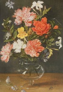 Stillleben mit Nelken und anderen Blumen