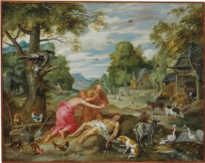 Der Tod Abels, aus der Geschichte von Adam und Eva von Jan Brueghel the Younger