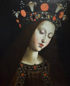 Die gekrönte Jungfrau, nach Hubert und Jan van Eyck von Jan van (after) Eyck