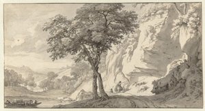 Berglandschaft mit einer Fähre