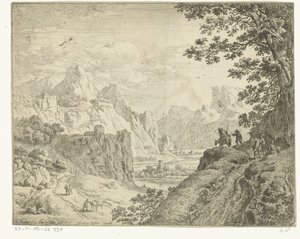 Flusslandschaft mit Reisenden (Rijnlandschappen)