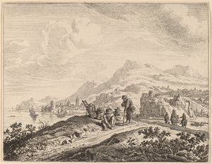 Blick auf den Rhein von Jan van Aken after Herman Saftleven