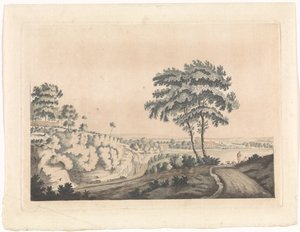 Landschaft mit einer Burg auf einem Hügel von Jan van Call (I) (possibly)