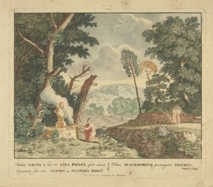 Eine Frau bringt ein Opfer an Priapus