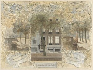 Haus an der Leliegracht, flankiert von den Brücken über die Prinsengracht und die Keizersgracht von Jan van Essen