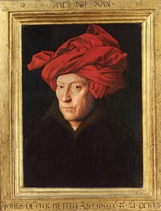 Ein Mann mit rotem Turban von Jan van Eyck