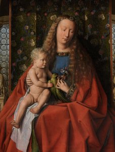Detail aus der Jungfrau und Kind mit den Heiligen Donatian und Georg und Kanonikus Joris van der Paele, ca. 1436 von Jan van Eyck