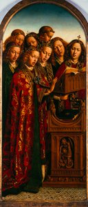 Der Genter Altar. Anbetung des mystischen Lammes: Singende Engel