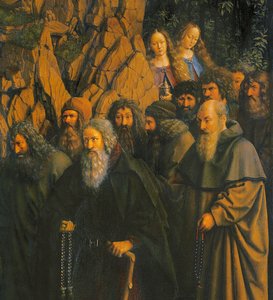 Die Einsiedler geführt von St. Christophorus von der rechten Seite des Genter Altars