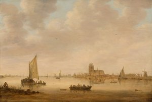 Ansicht von Dordrecht von der Dordtse Kil, 1644