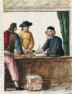 Vornehmer Kaufmann, Illustration aus dem illustrierten Buch der venezianischen Kostüme