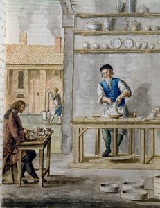 Porzellanfabrik Geminianus Cozzi in San Giobbe in Venedig von Jan van Grevenbroeck