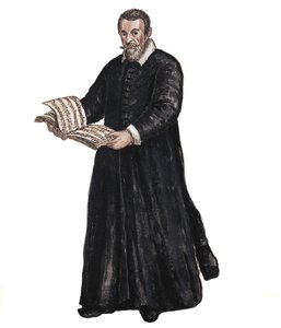 Porträt von Claudio Monteverdi - Porträt von Claudio Monteverdi (1567-1643) italienischer Komponist nach einer Zeichnung von Jan van Grevenbroeck (oder Giovanni Grevembroch) (1731-1807)