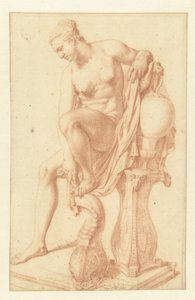 Sitzende nackte Frau bei ihrer Toilette von Jan van Neck