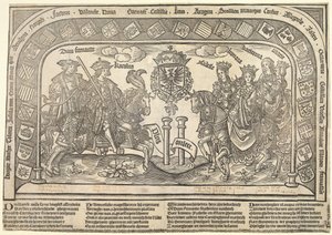 Die sechs Kinder von Philipp dem Schönen: Eleonore von Kastilien, Karl V., Isabella von Österreich, Ferdinand I., Maria und Katharina, ca. 1523