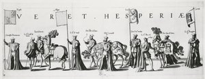 Wappen von Kastilien und León bei der Trauerprozession von Kaiser Karl V., 1559 von Jan van and Doetechum Doetechum the elder