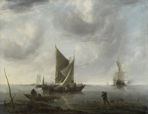 Schiffe vor Anker auf ruhiger See