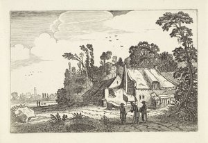 Figuren auf einem Landweg bei einem Bauernhof von Jan van de Velde (II)