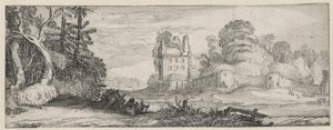 Ansicht einer Ruine eines Hauses bei einer Mauer von Jan van de Velde (II)