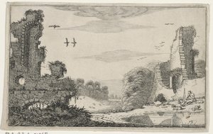 Hirte bei einer Ruine