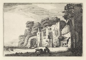 Landschaft mit dem verlorenen Sohn bei den Schweinen