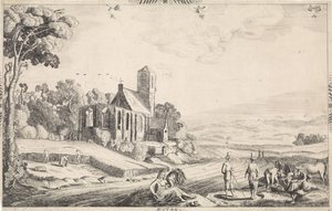 Landschaft mit Getreideernte