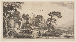 Oktober, aus Die zwölf Monate des Jahres von Jan van de Velde II
