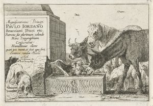 Tiere bei einem Brunnen