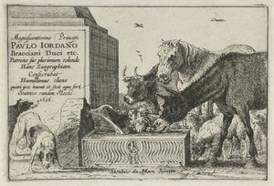 Tiere an einem Brunnen