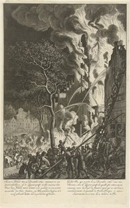 Brand auf der Lauriergracht in Amsterdam, 1669 von Jan van der Heyden (attributed to)